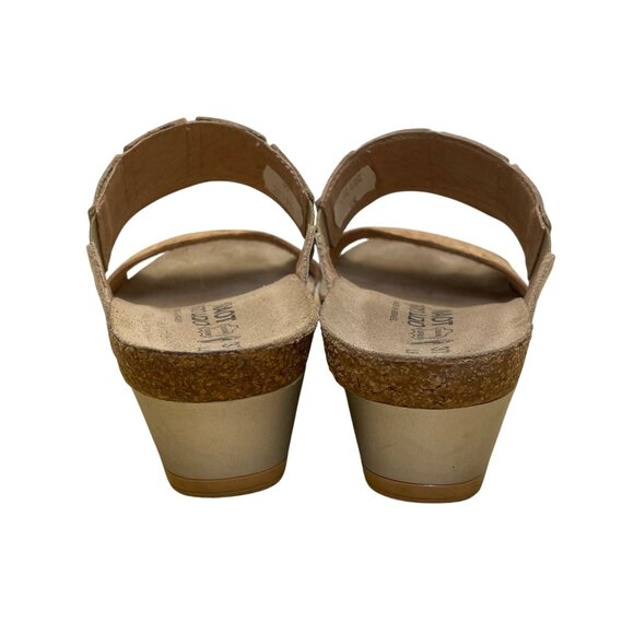 Naot Women’s Gold Metallic Leather Slip-On Comfort Cork Wedge Sandals Size 6 - Picture 5 of 8